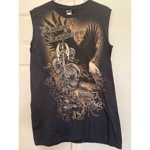 Harley Davidson Mens Sleeveless T Shirt Sz MD Skull Motorcycles Eagle  Las Vegas